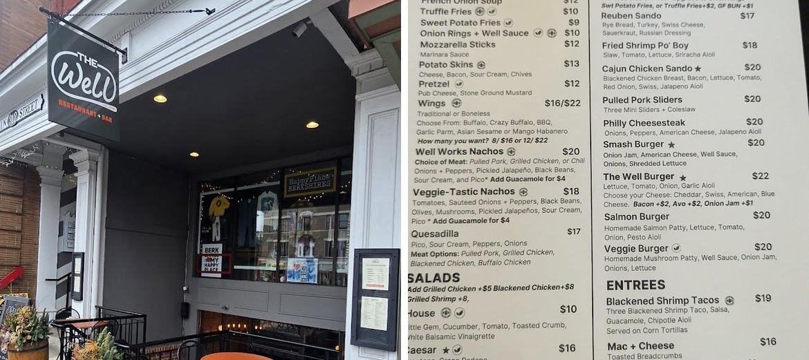 The Well Restaurant + Bar Menu