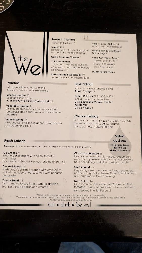 The Well Restaurant + Bar Menu image 4
